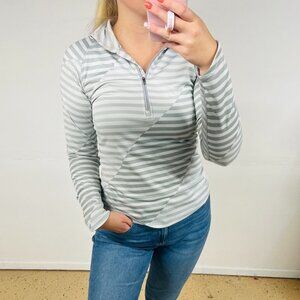 Nike Gray Striped Long Sleeve Top